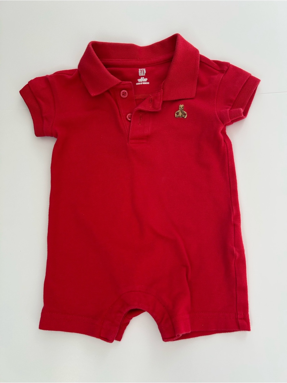 Baby Red Polo Romper